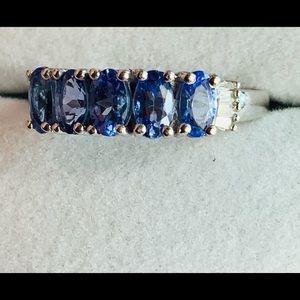 Genuine AA Tanzanite & Diamond Ring 6 & 7